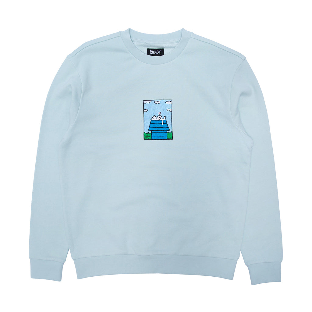 RIPNDIP Not Today Embroidered Sweatshirt in Light Blue