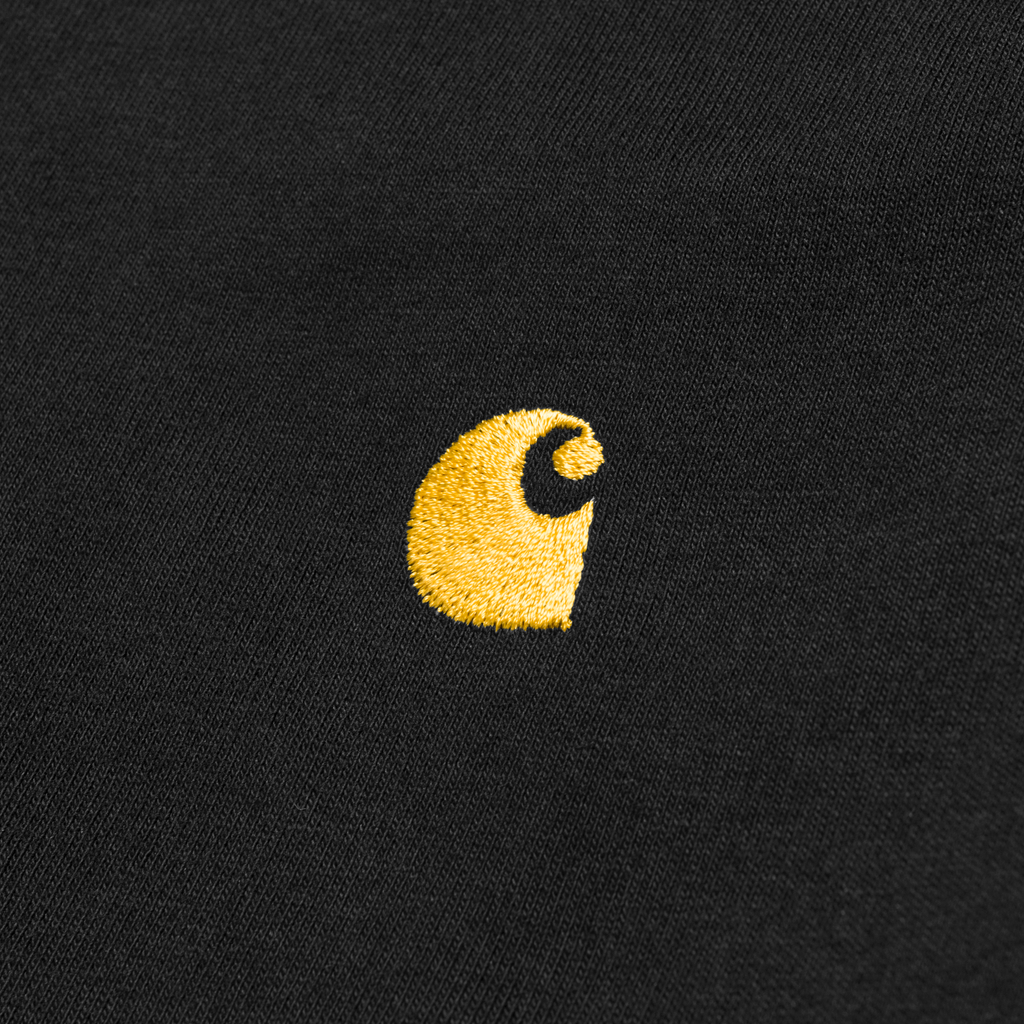 Carhartt WIP L/S Chase T Shirt in Black / Gold - Detail