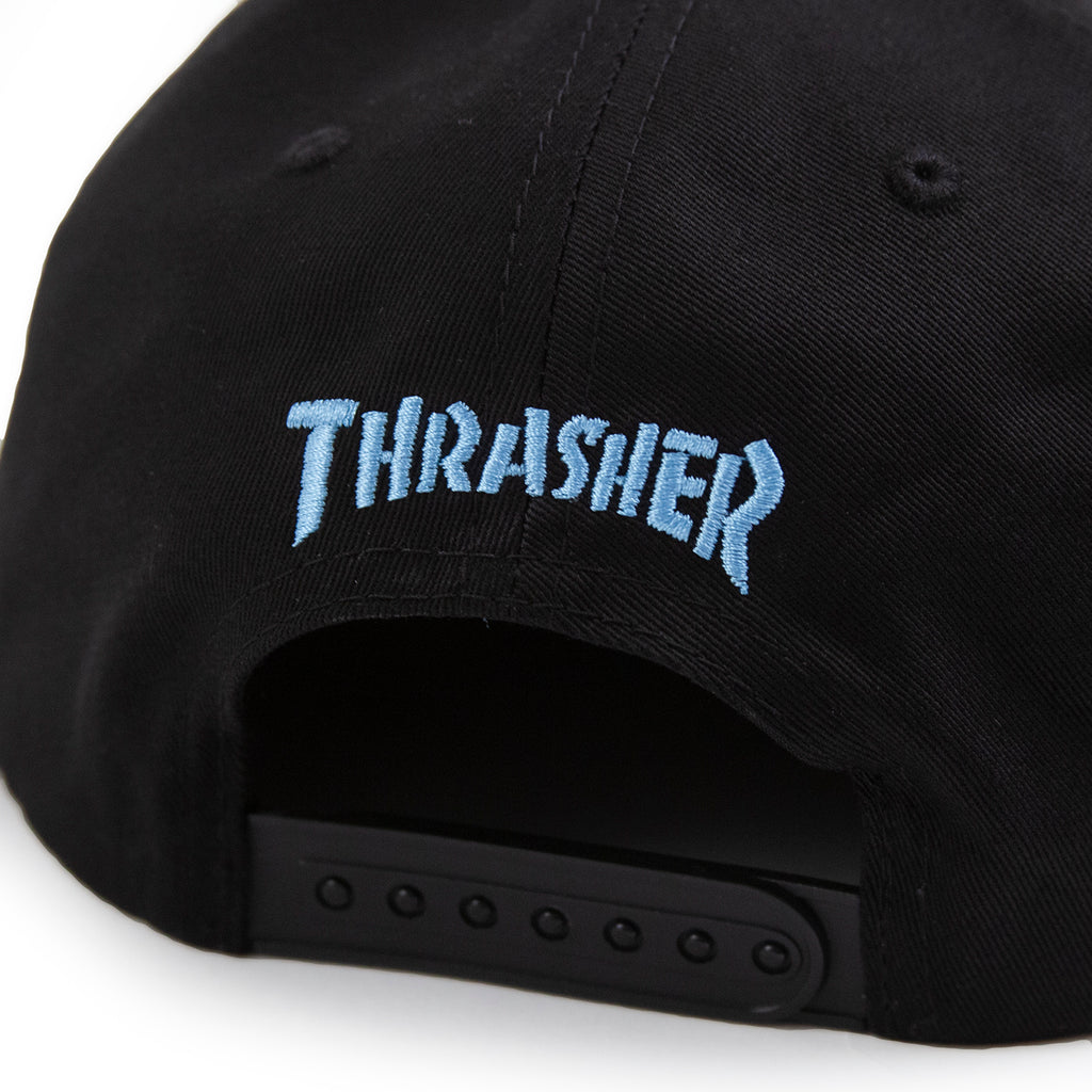 Thrasher Leopard Mag Snapback Cap in Black - Back Embroidery