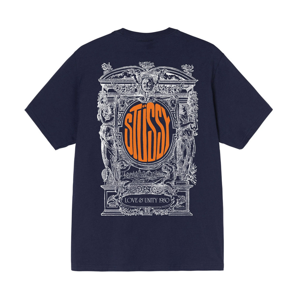 Stussy Love and Unity T Shirt - Navy - back