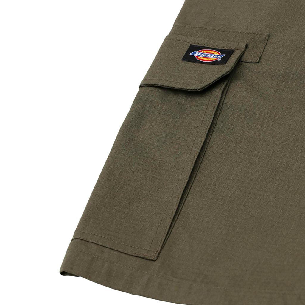 Dickies Millerville Shorts in Military Green - Label