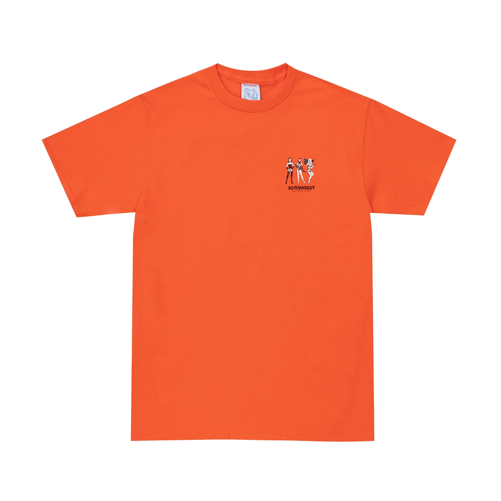 Sci-Fi Fantasy Macho Girls T Shirt - Orange - front