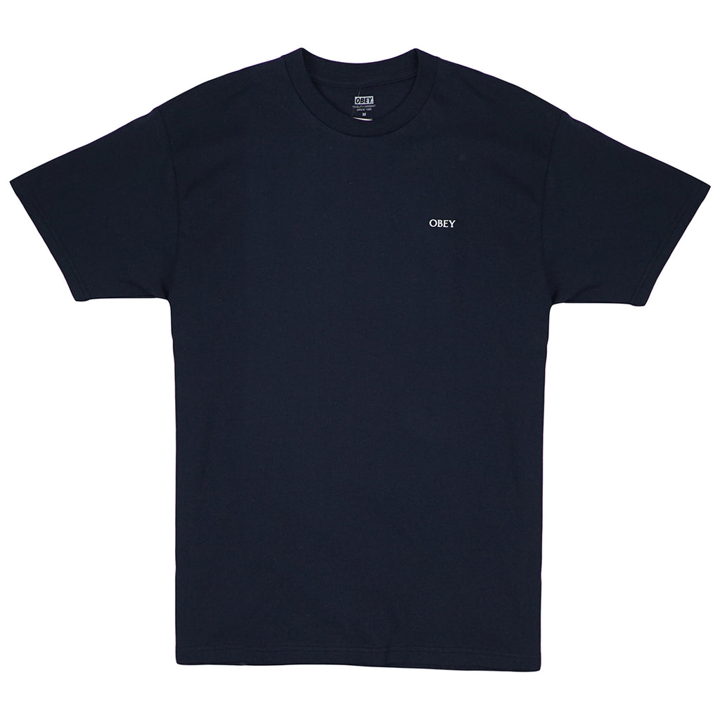 Obey Clothing Mother Nature on the Run T Shirt in Navy - Front