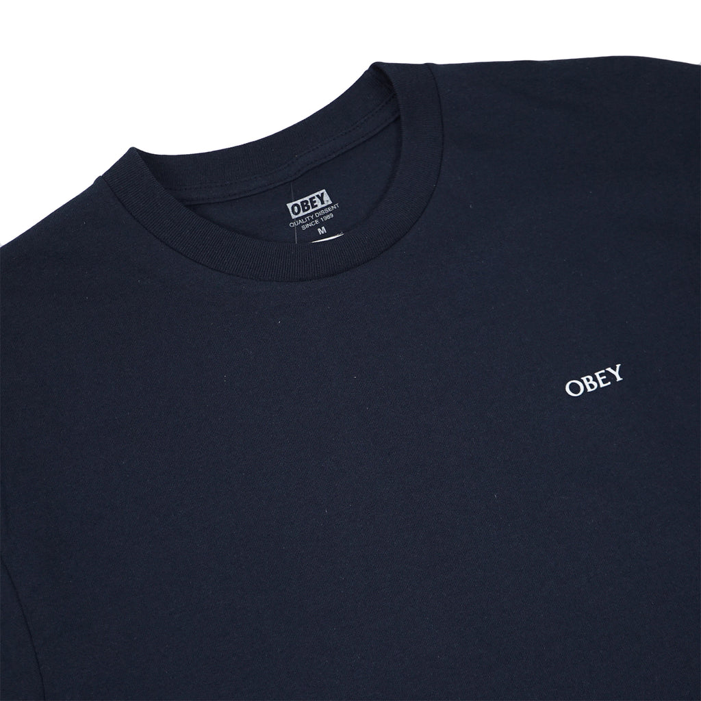 Obey Clothing Mother Nature on the Run T Shirt in Navy - Detail