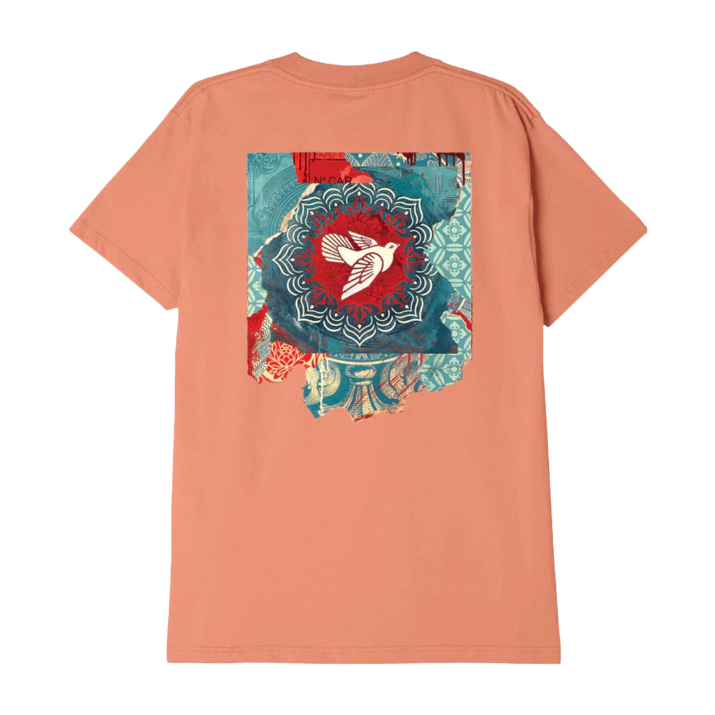 Obey Clothing Peace Dove Blue T Shirt - Citrus Yellow