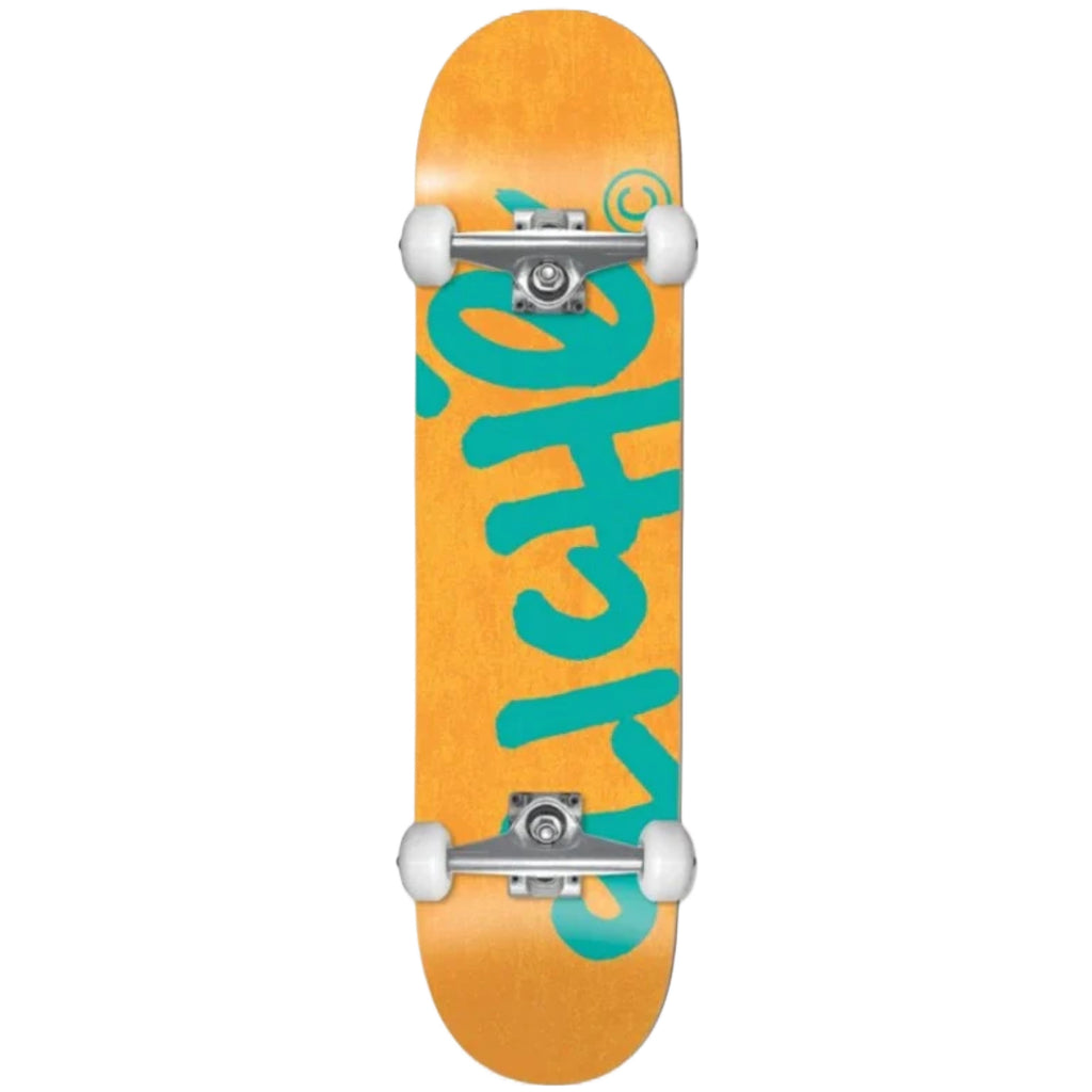 Cliche Skateboards Handwritten Orange / Teal Complete Skateboard - 8.25"