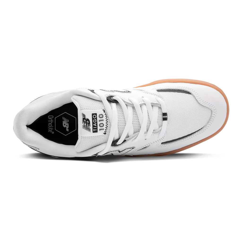 New Balance Numeric 1010 Tiago Shoes in White / Black / Gum - Detail