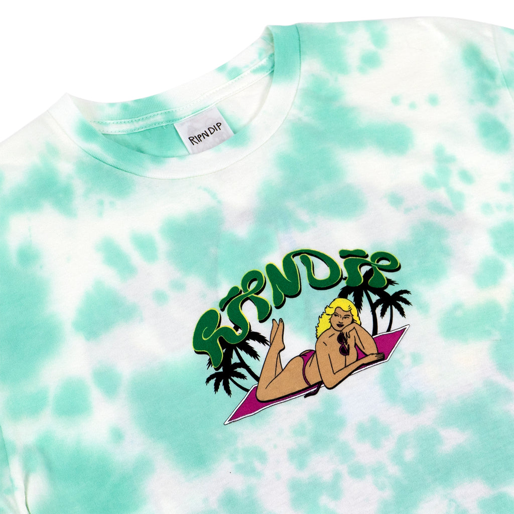 RIPNDIP Nermrider Beach T Shirt in Mint Cloud Wash - Details