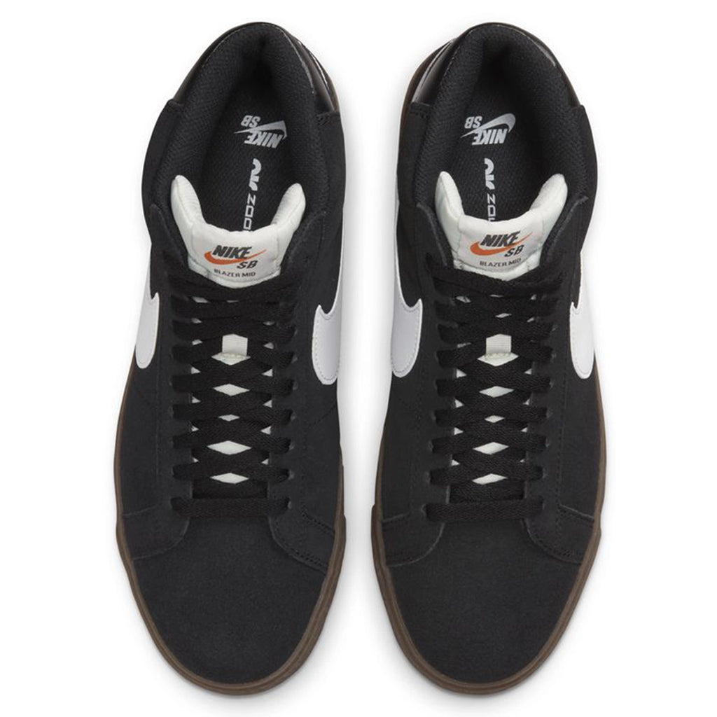Nike SB Zoom Blazer Mid Shoes - Black / White - Black- Sail - top