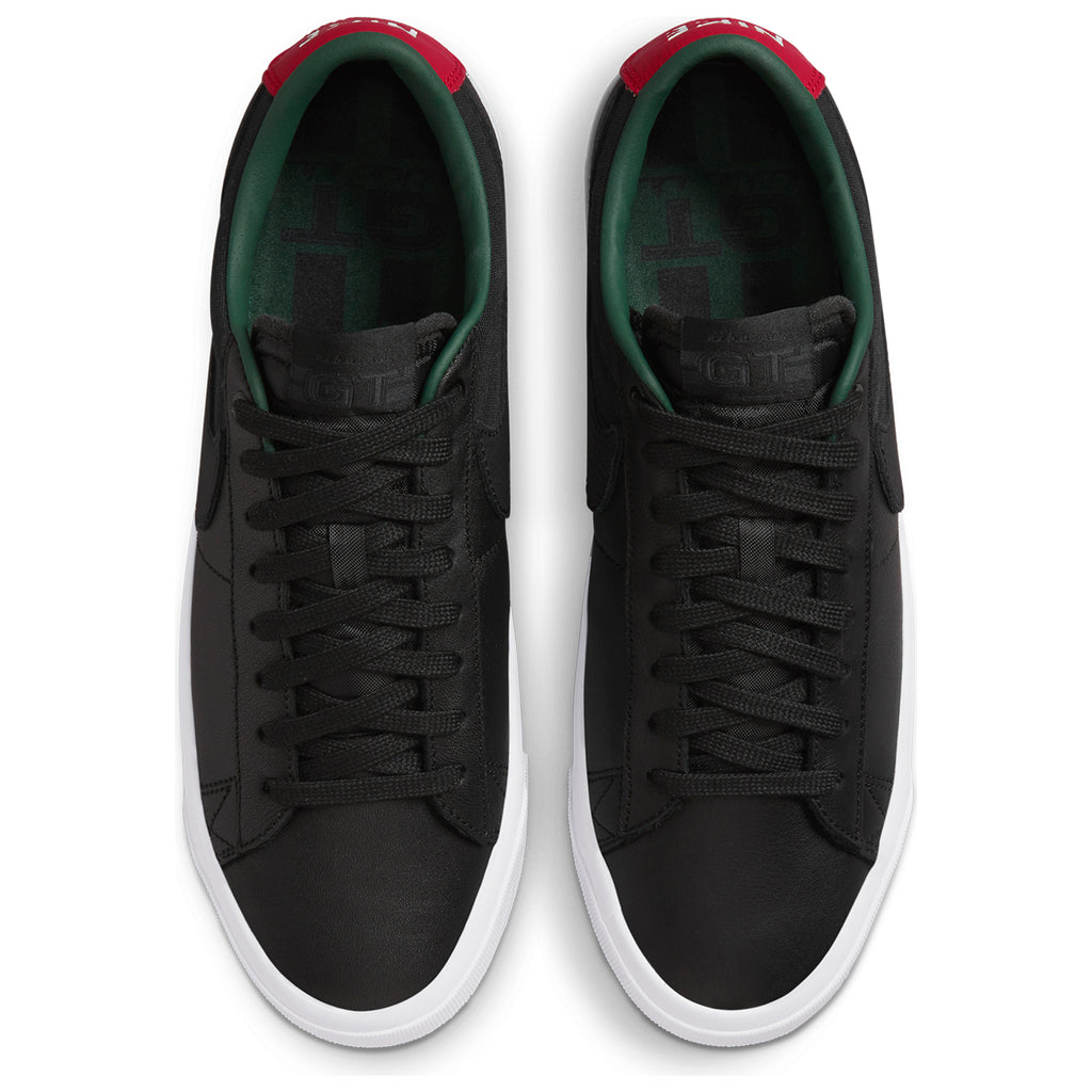 Nike SB Zoom Blazer Low Pro GT Shoes - Black / Varsity Red / Fir - top