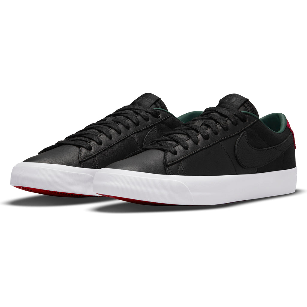 Nike SB Zoom Blazer Low Pro GT Shoes - Black / Varsity Red / Fir - pair