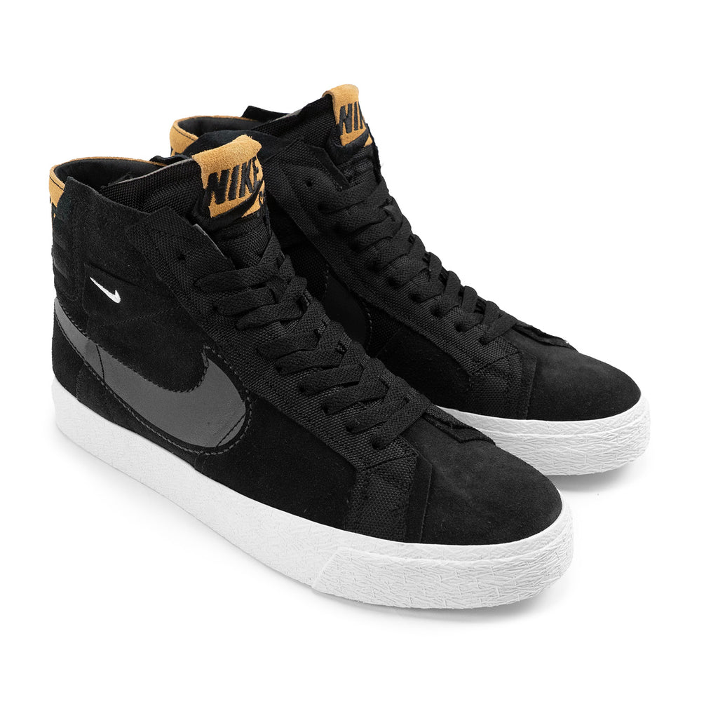 Nike SB Zoom Blazer Mid Premium Shoes - Black / Anthracite - Black- White - pair