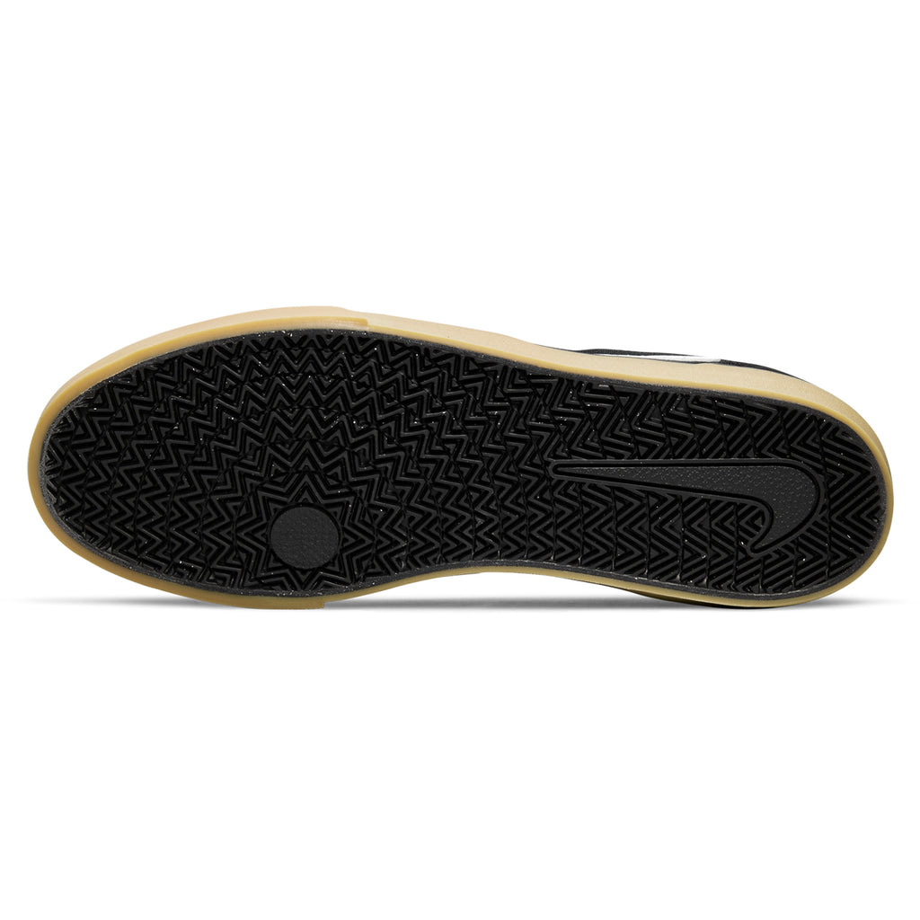 Nike SB Chron  2 Shoes - Black / White - Black - Gum Light Brown - bottom