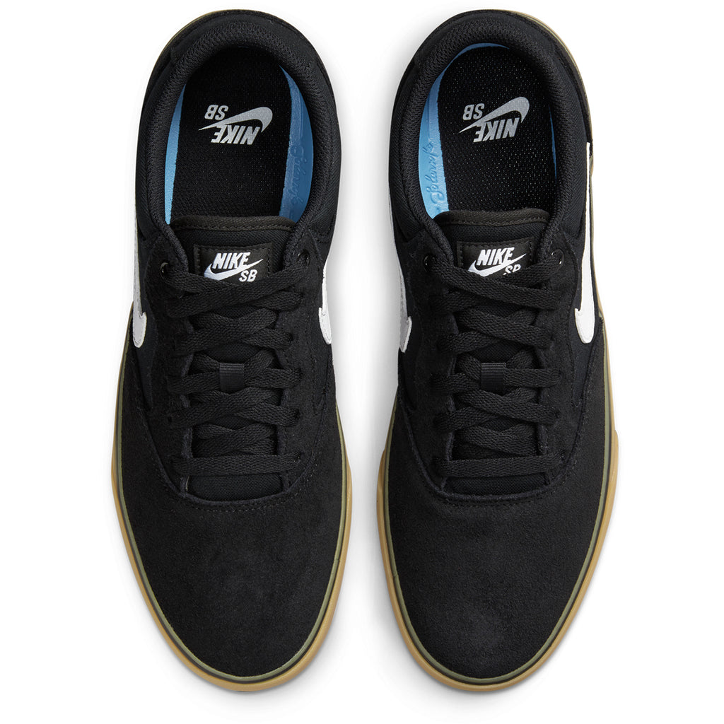Nike SB Chron  2 Shoes - Black / White - Black - Gum Light Brown - top