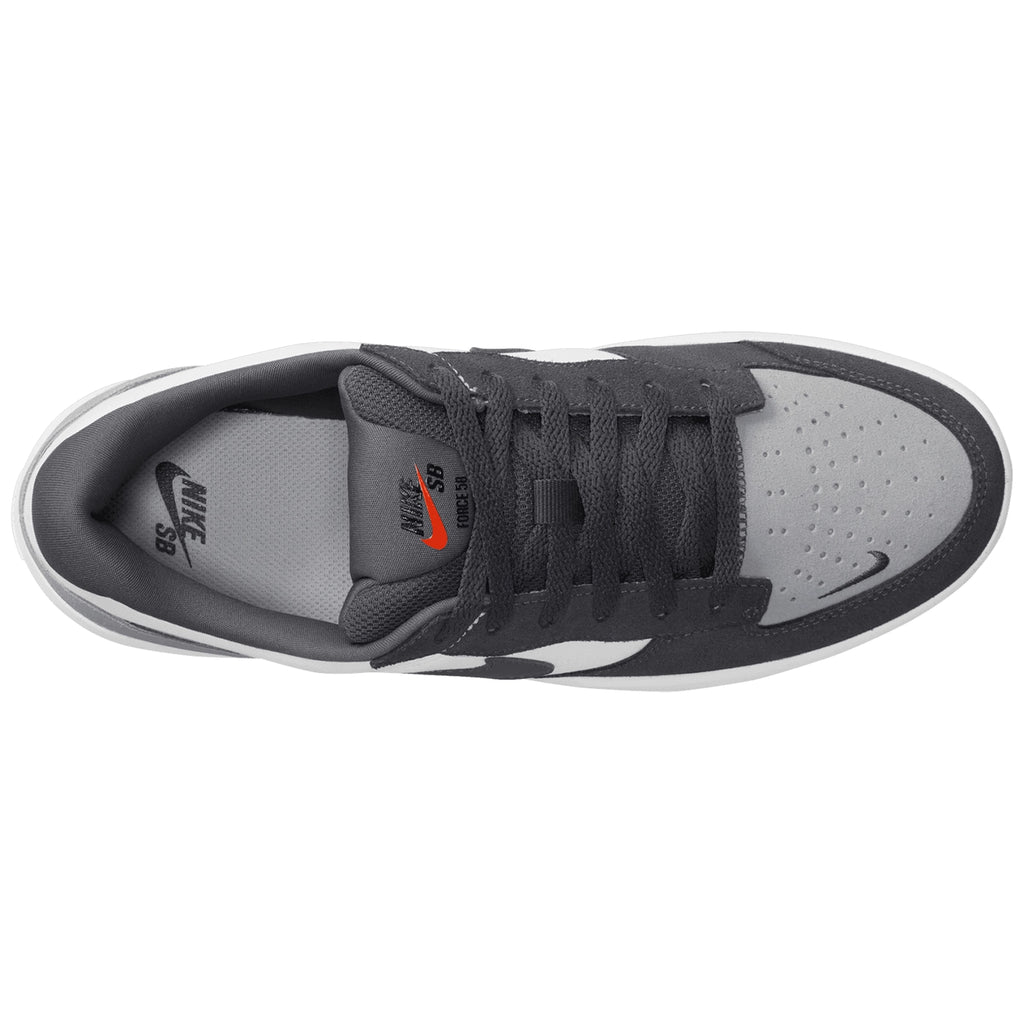 Nike SB Force 58 Shoes - Dark Grey / Dark Grey - White - Wolf Grey - top