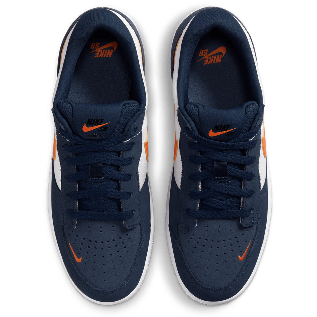Nike SB Force 58 Shoes - Midnight Navy / Safety Orange - White - top