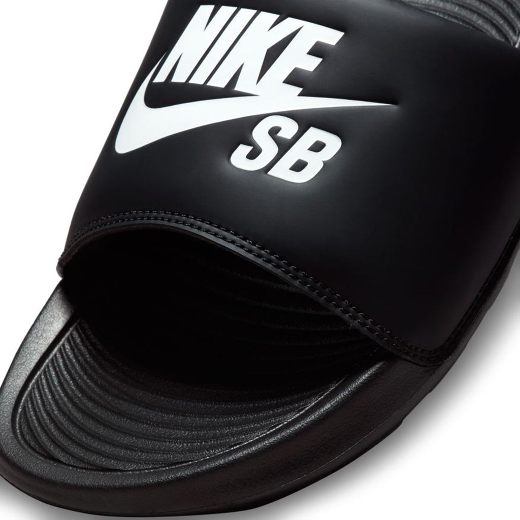 Nike Victori One Sliders - Black / White - Black - closeup
