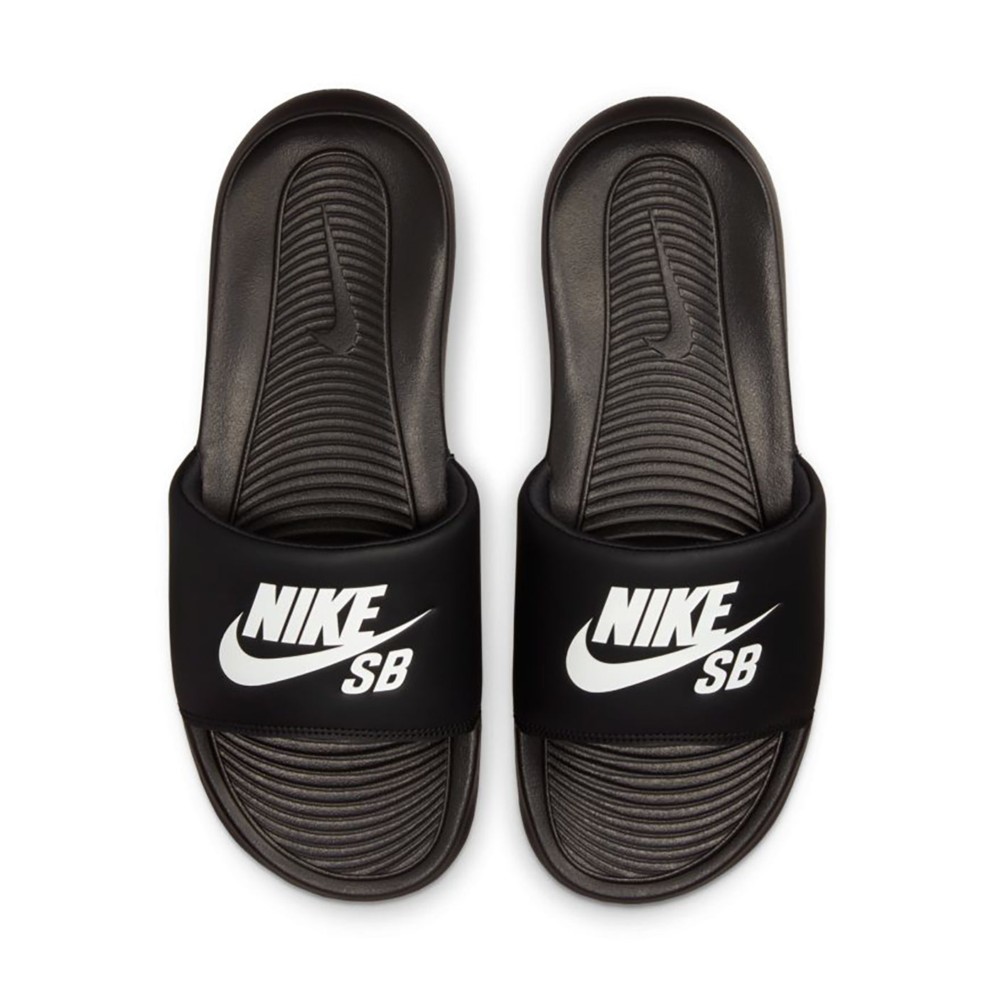 Victori One Sliders in Black White Black by Nike SB Bored of