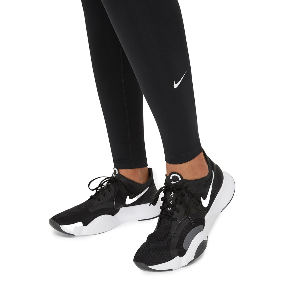 Nike Dri Fit One Mid-Rise Leggings - Black / White - bottom
