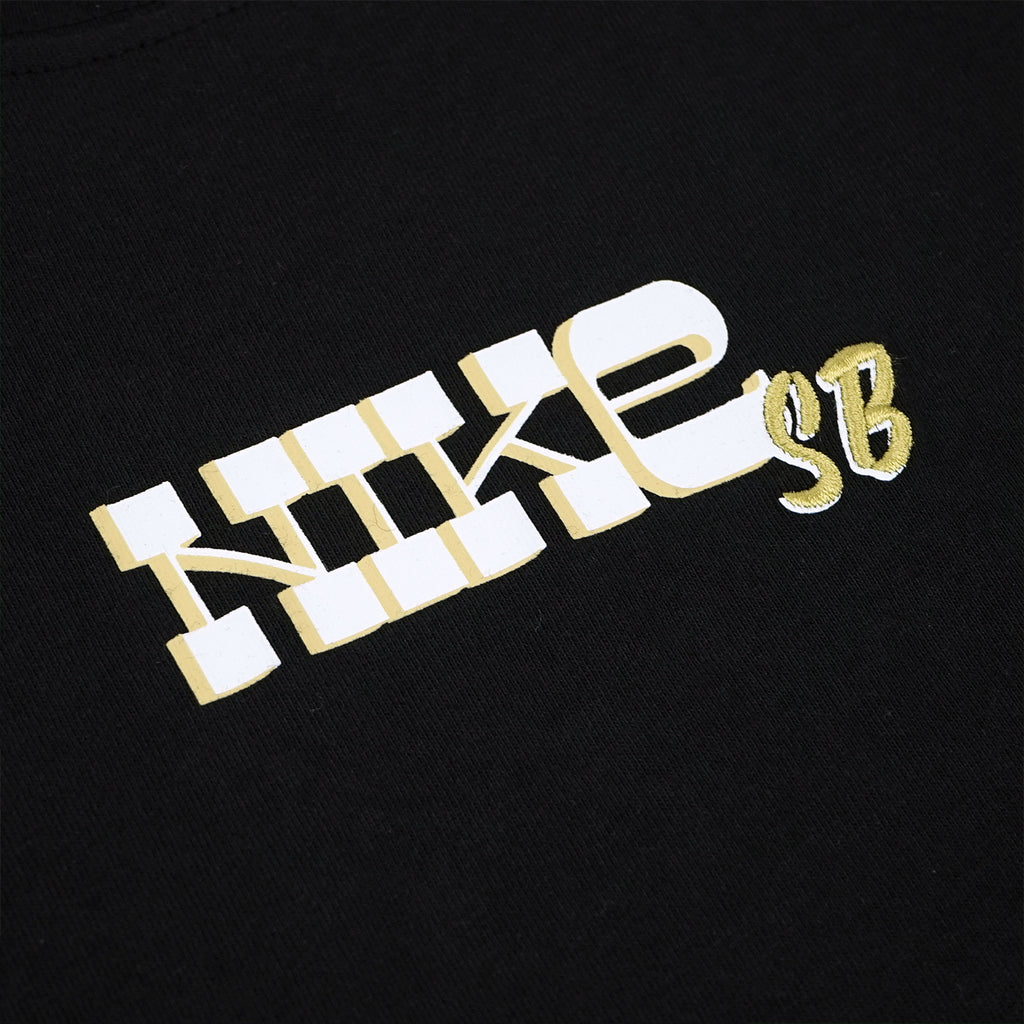 Nike SB Embroidered Block T Shirt - Black - closeup