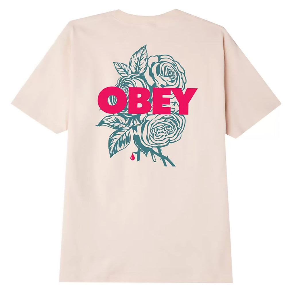 Obey Clothing Blood And Roses T Shirt - Cream