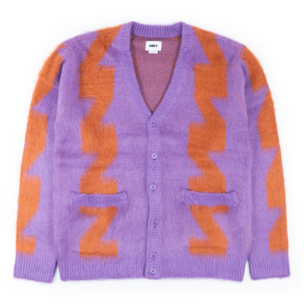 Dexter Cardigan in Orchid Multi by Obey Clothing | Bored of Southsea