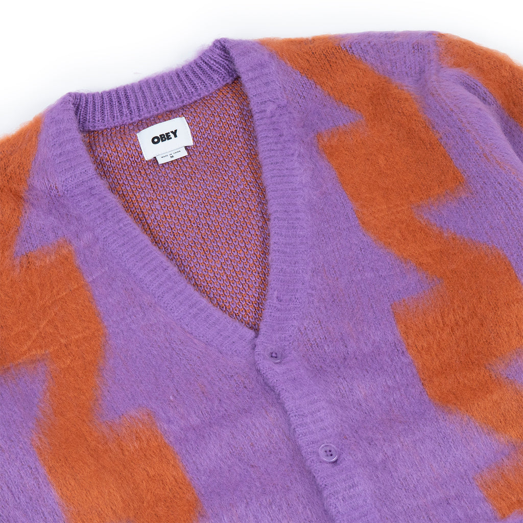 Obey Clothing Dexter Cardigan in Orchid Multi - Detail