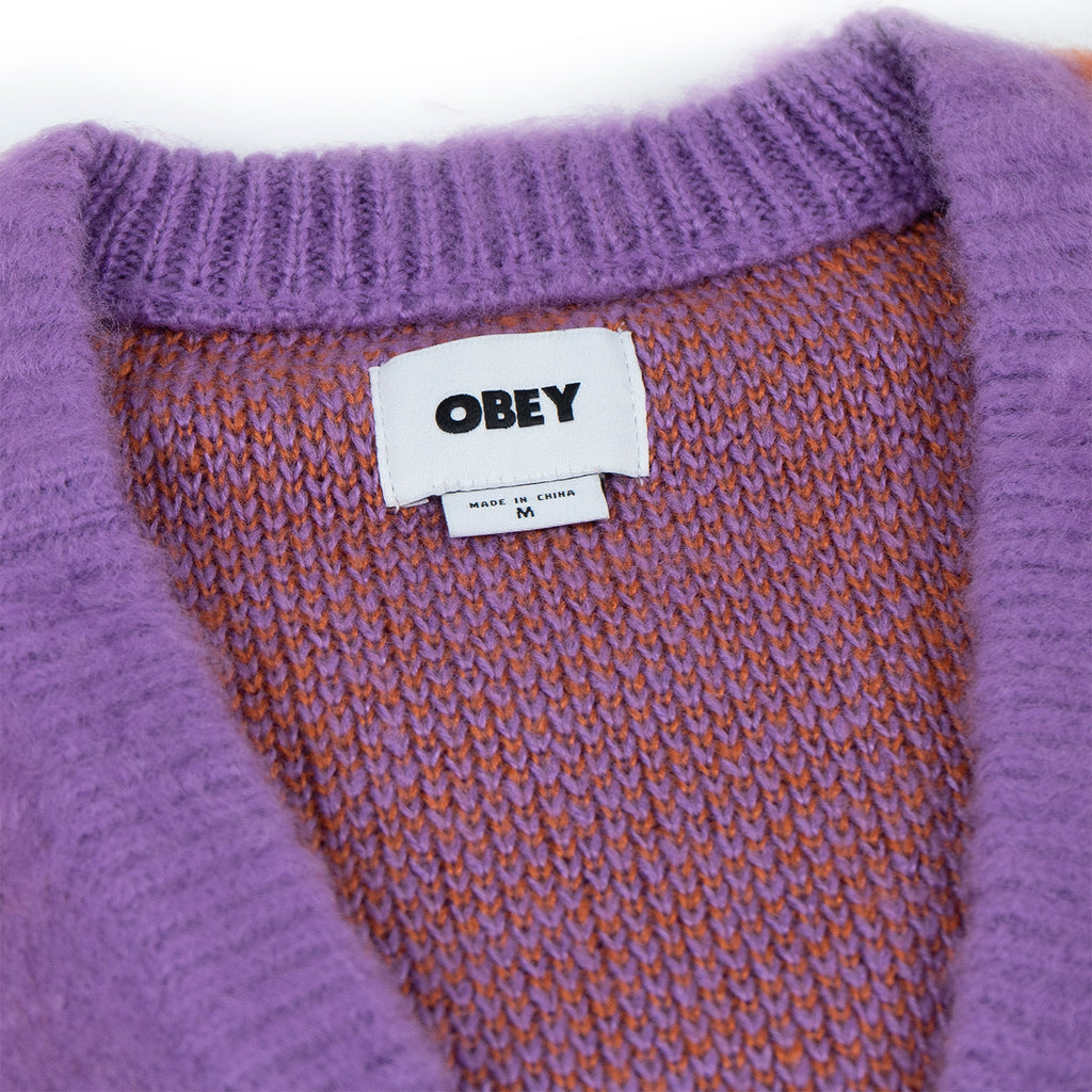 Obey Clothing Dexter Cardigan in Orchid Multi - Collar