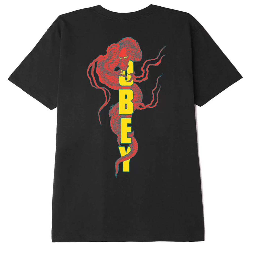 Obey Clothing Dragon T Shirt - Black - back