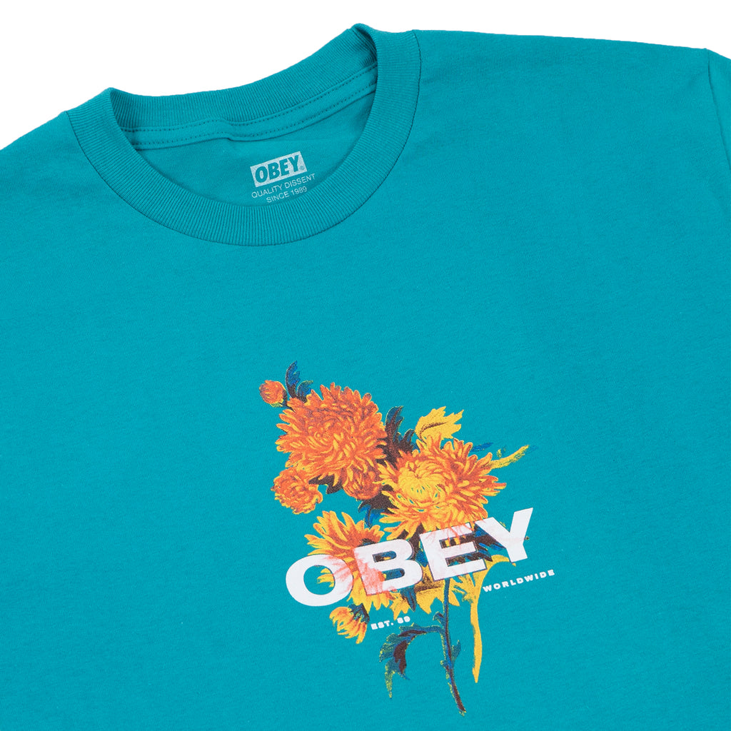 Obey Clothing Bouquet T Shirt - Teal - front