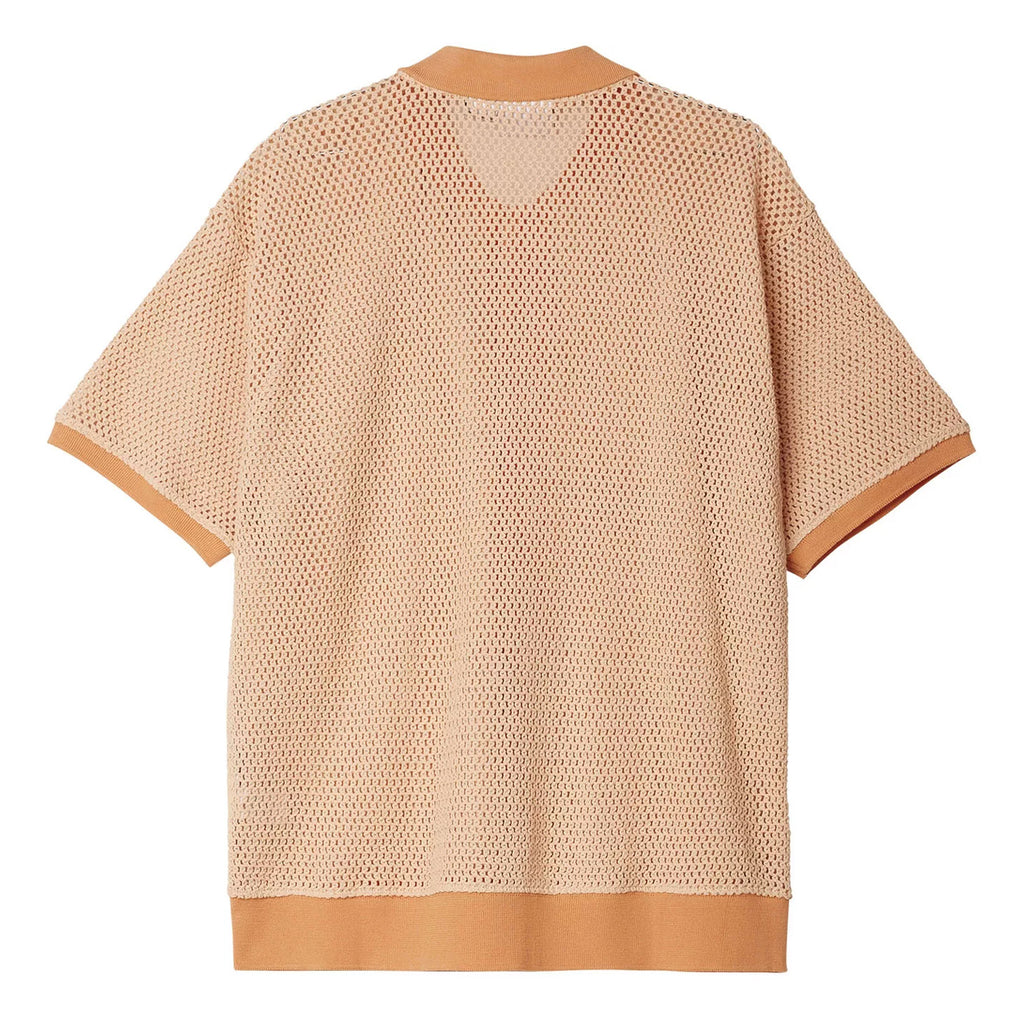 Obey Clothing Grove Button Up Polo S/S Shirt - Peach - back