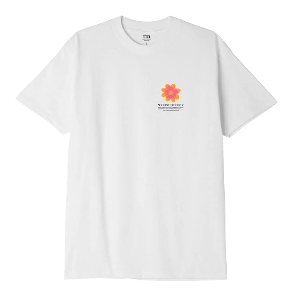 Obey Clothing House of Obey Flower T Shirt - White - front