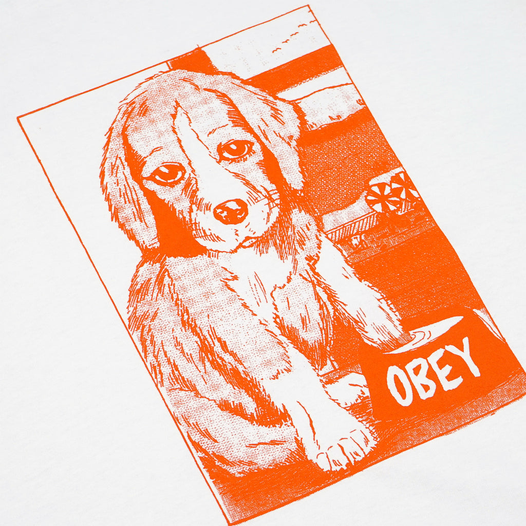 Obey Clothing Paws T Shirt - White - closeup