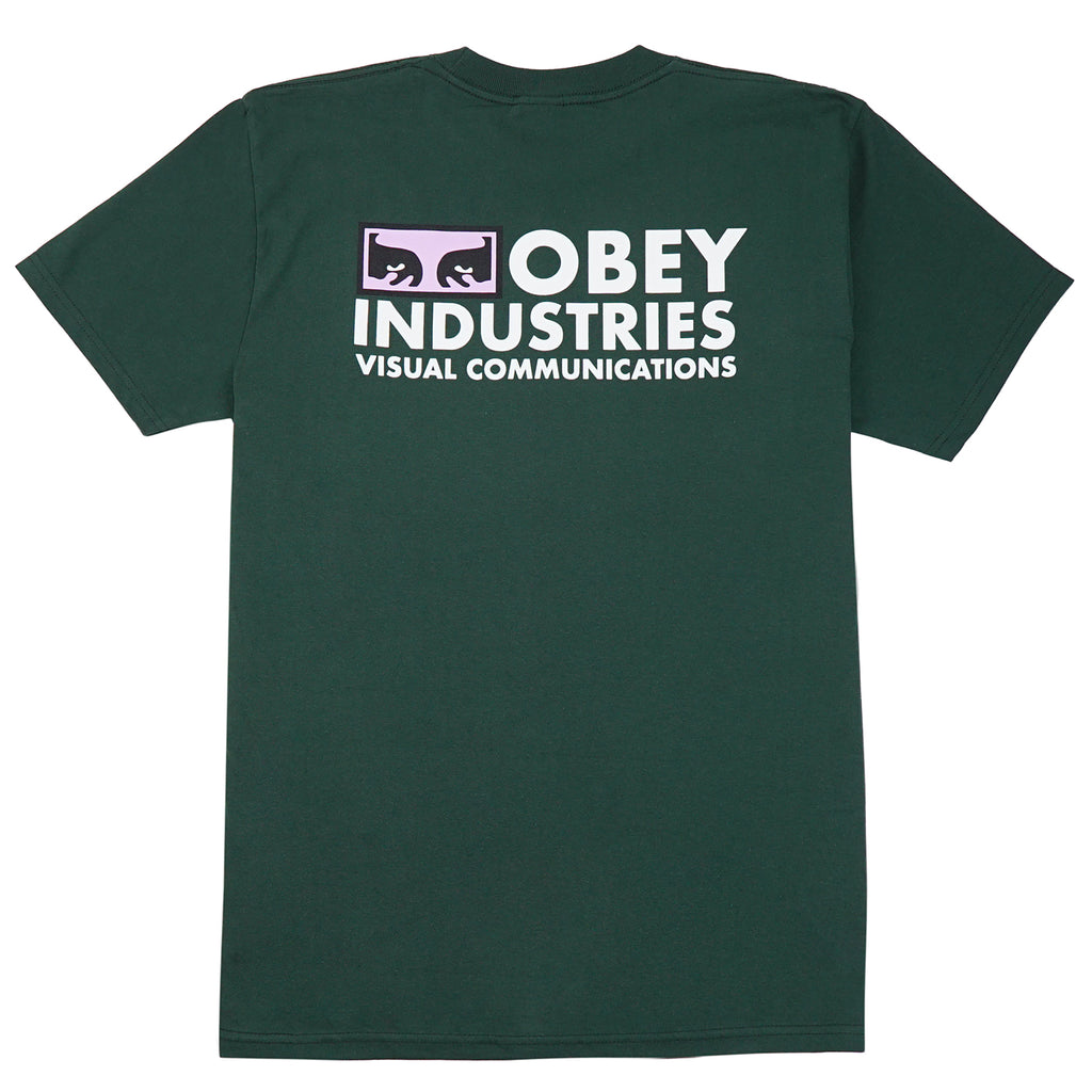 Obey Clothing Visual Communications T Shirt - Forest Green - back