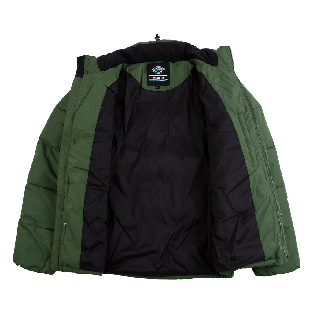 Dickies Olaton Jacket in Army Green - Open