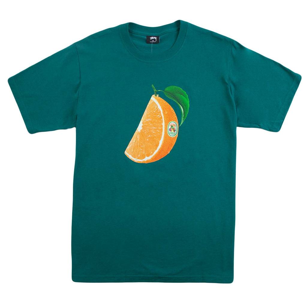Stussy Orange Slice T Shirt Dark Green - Front