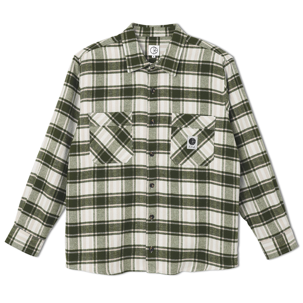 Polar Skate Co Flannel Shirt - Dark Olive - front