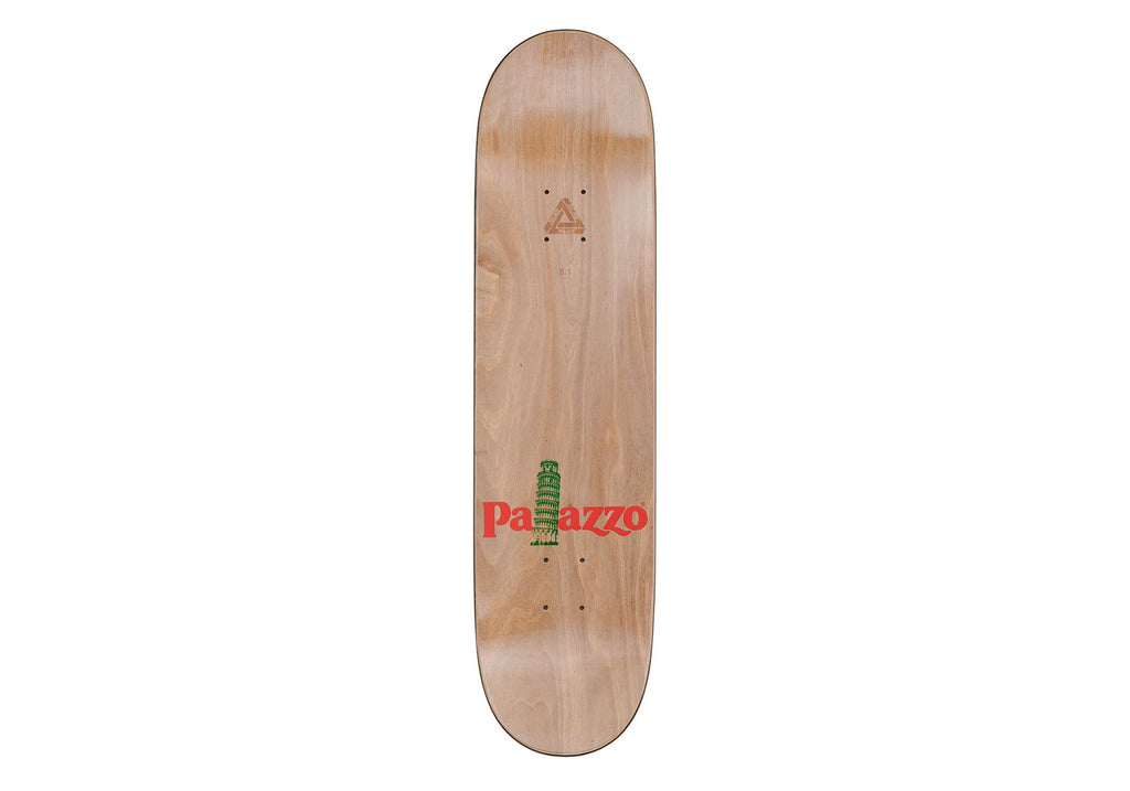Palace Palazzo Red Skateboard Deck in 8.1" - Top