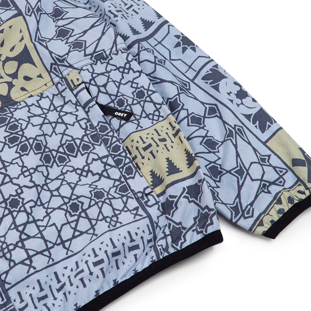 Obey Clothing Patchwork Reversible Jacket in Black / Navy Multi - Sleeve