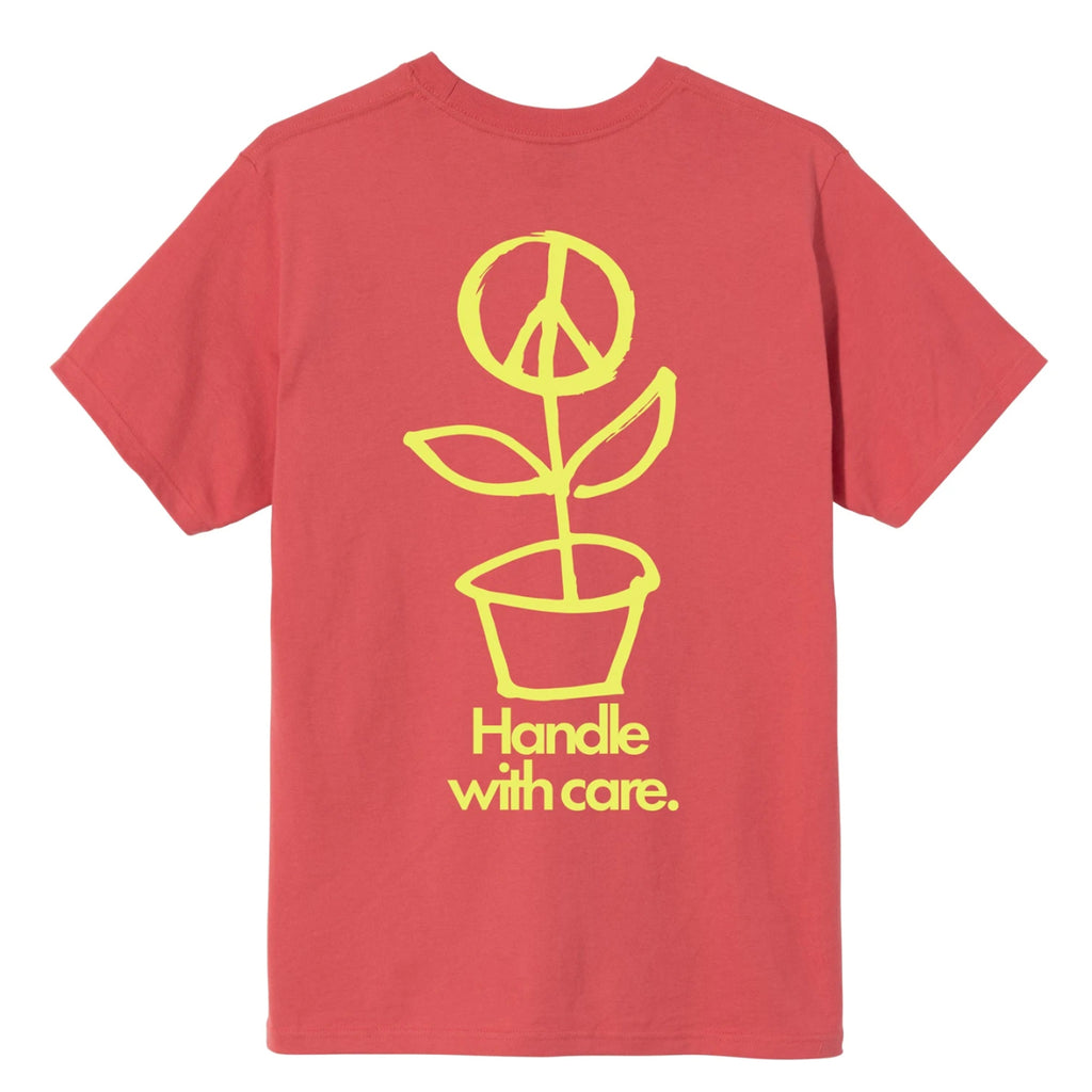 Stussy Peace Pot T Shirt in Pale Red