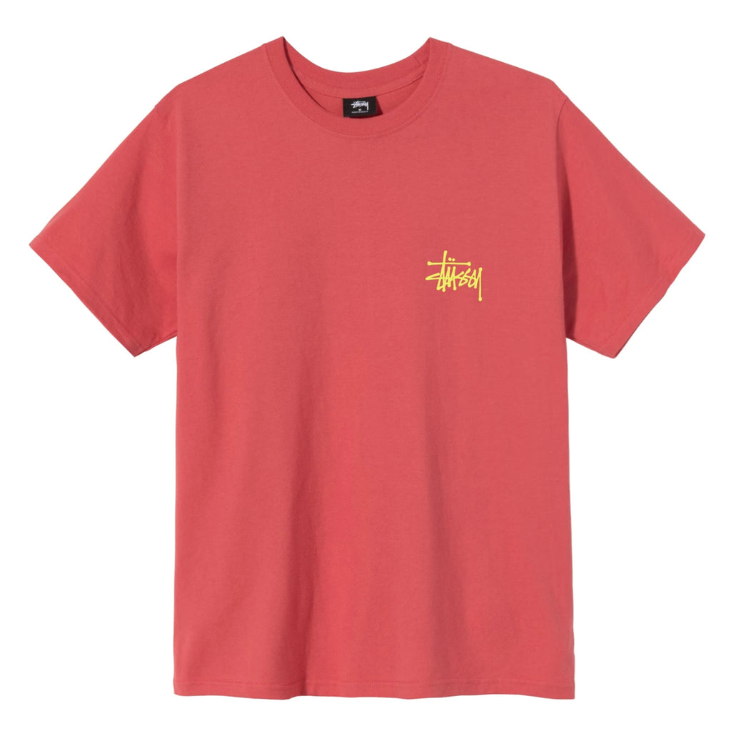 Stussy Peace Pot T Shirt in Pale Red - Front