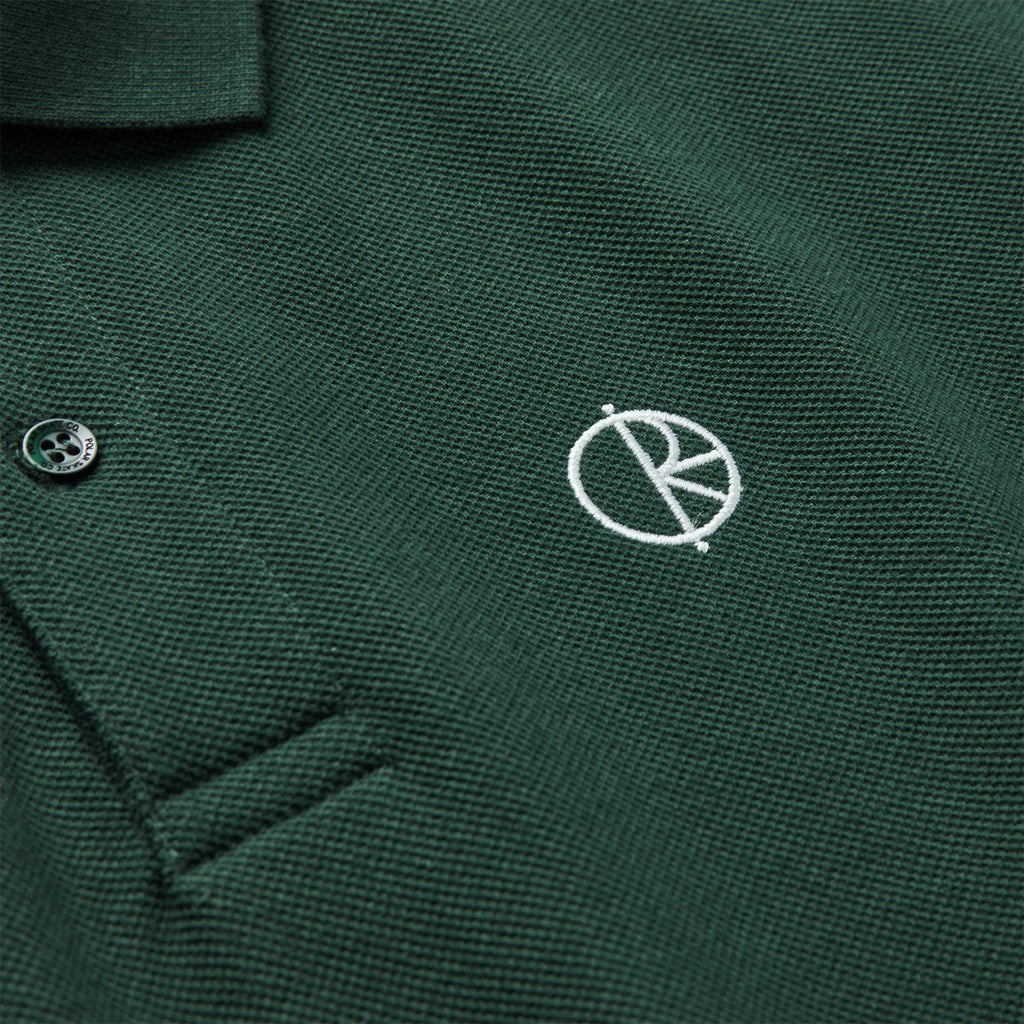 Polar Skate Co Polo Shirt - Dark Green - closeup