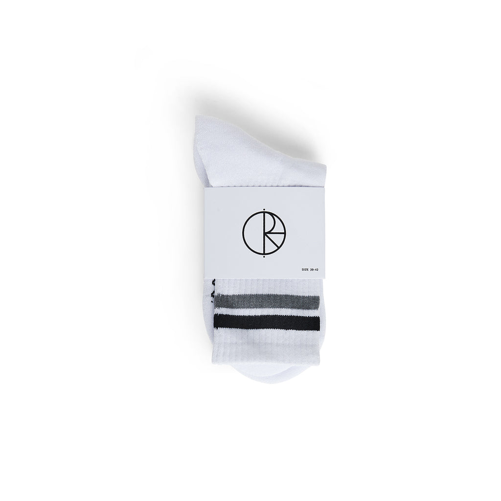 Polar Skate Co Stripe Socks - White / Black / Grey - pack