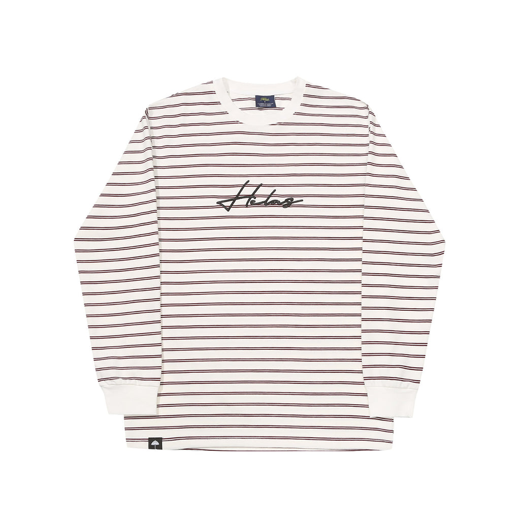 Helas L/S Rayure T Shirt - White / Burgundy - main