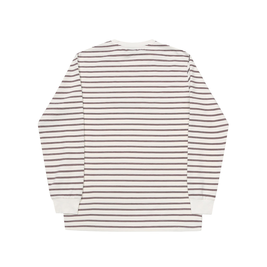 Helas L/S Rayure T Shirt - White / Burgundy - back
