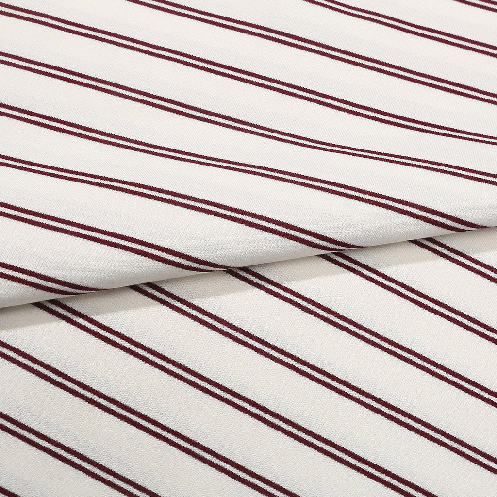 Helas L/S Rayure T Shirt - White / Burgundy
