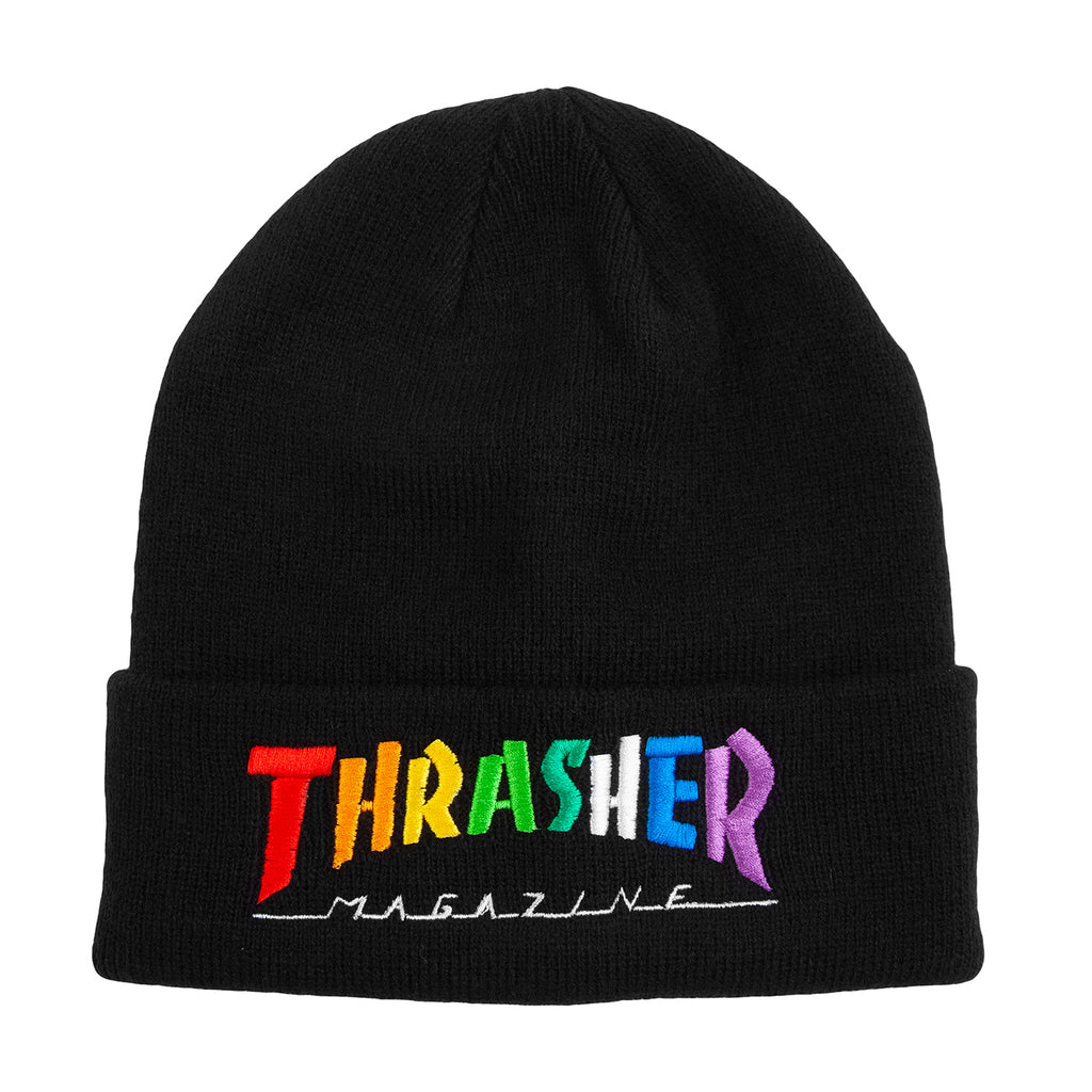 Thrasher Rainbow Mag Beanie in Black