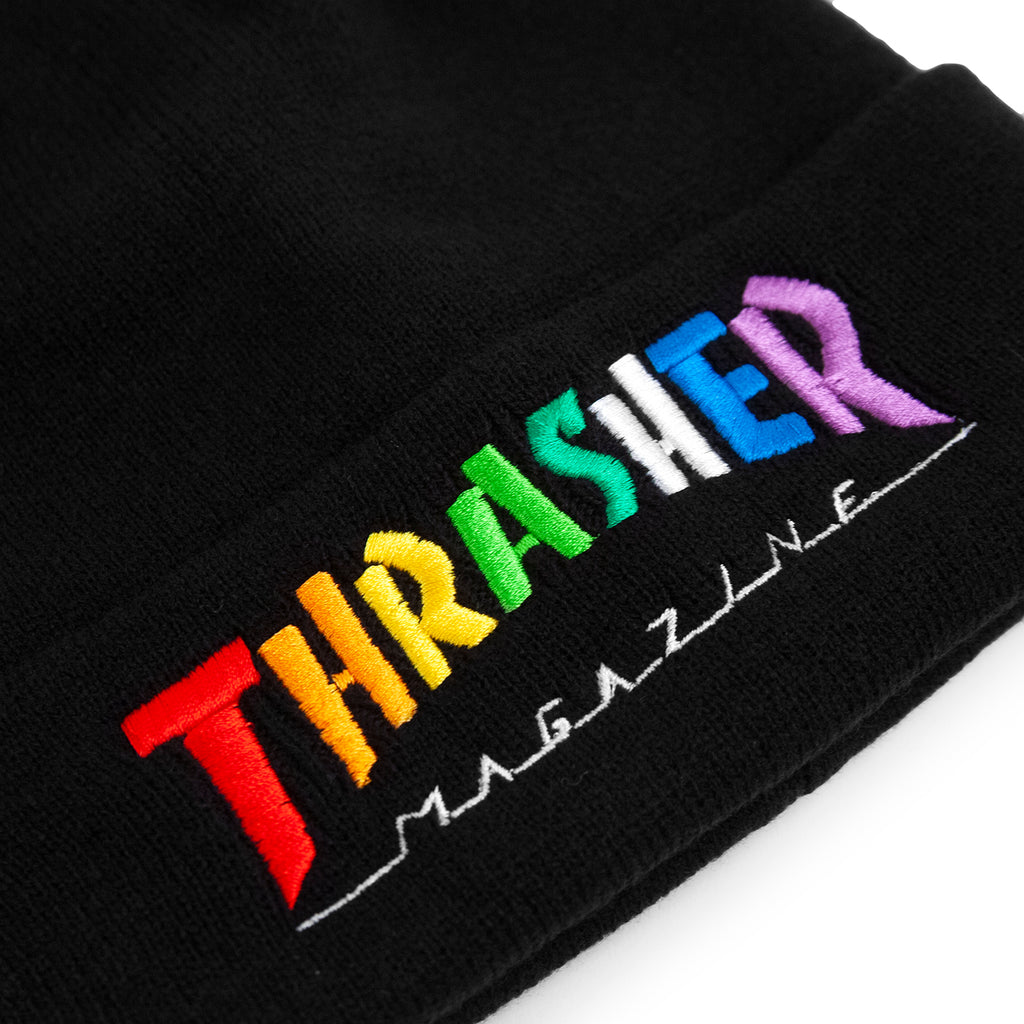 Thrasher Rainbow Mag Beanie in Black - Detail