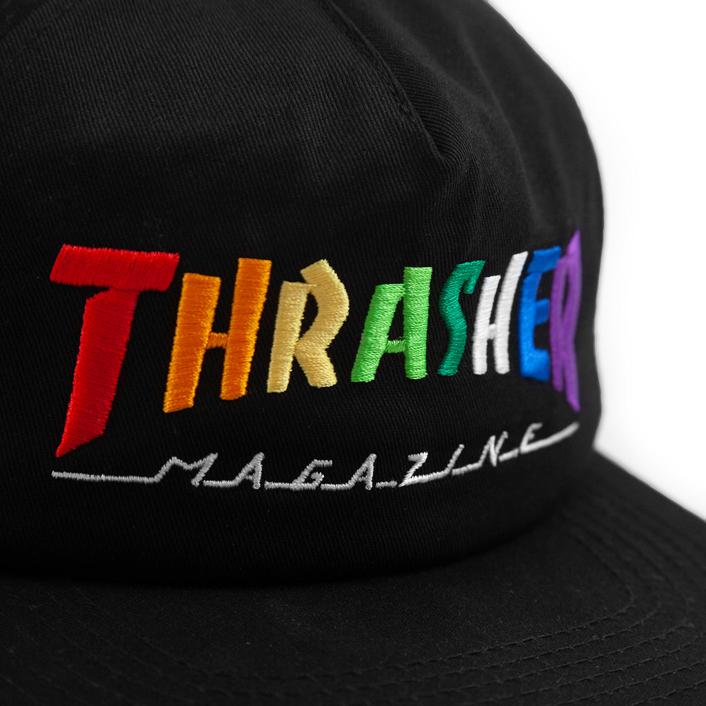 Thrasher Rainbow Mag Snapback Cap in Black - Detail