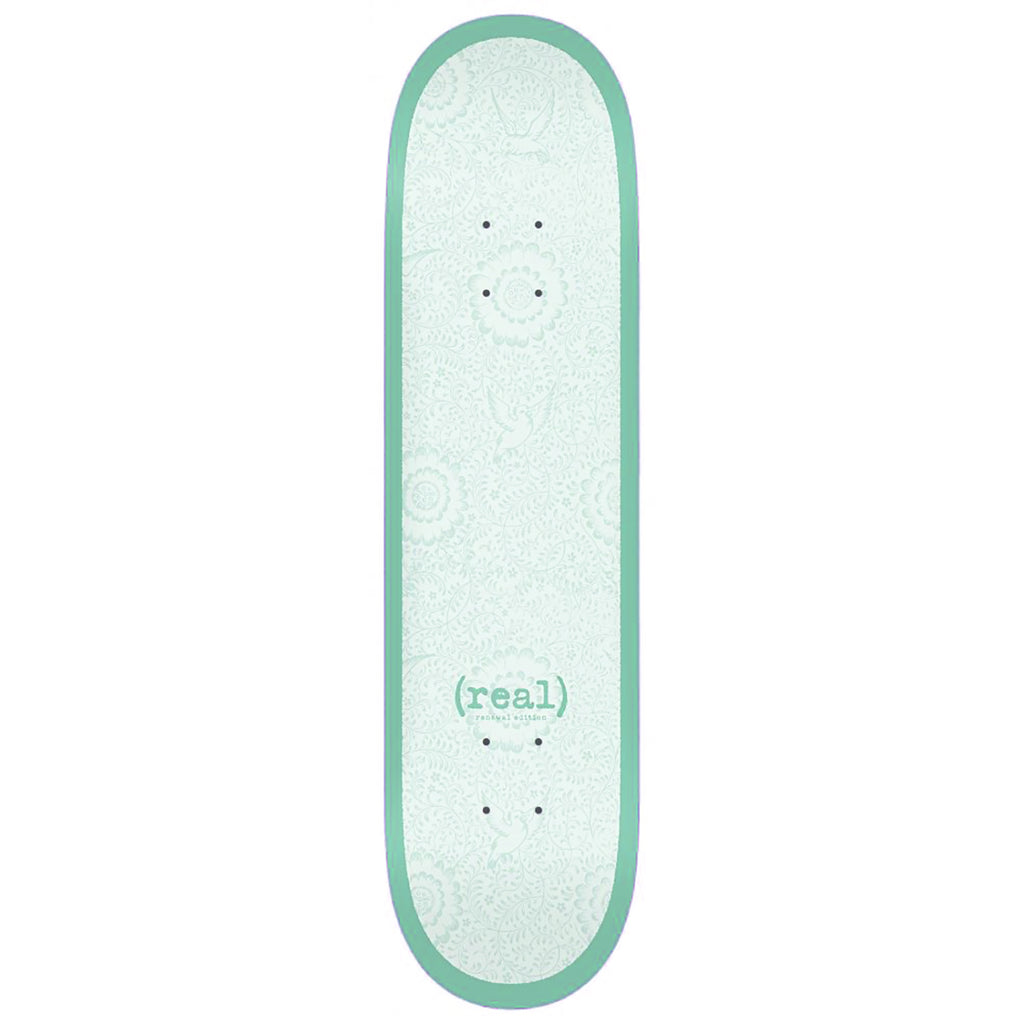 Real Skateboards Flowers Renewal Turquoise Skateboard Deck 8.25" - Bottom
